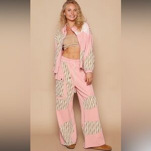113 ❤️ POL Roomy fit wavy patch jacket and pant set